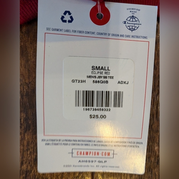 Champion red Crew Neck Short Sleeve star Graphic T-Shirt unisex S - Picture 6 of 14